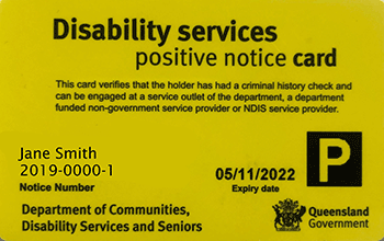 disabled card
